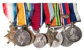 A WWI /WWII Royal Navy service group of eight ' M6149 C D Hancock SCPO HMS Vivid':, 1914-14 Star,