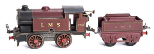 A Hornby 0-4-0 LMS M3 Tank Locomotive No 2270 in original box and an unboxed LMS tender:.