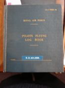 LOG BOOK : Royal Air Force Pilots Flying Log Book for Brigadier R. D. Wilson, org.