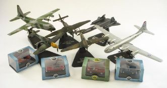A quantity of loose die cast collectors model aircraft:, including a Hawker Hurricane,