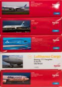 Herpa, five 1/500 scale diecast airliners: includes Airbus A330-200, Boeing 777 Freighter,
