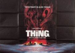 A British quad poster for Kurt Russell 'The Thing' (1982):, landscape version.