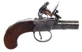 An early 19th century flintlock boxlock pistol:, unsigned,