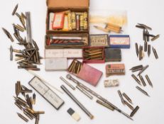 A collection of various pen nibs, leads and pencils:, including 'Golden Swan',