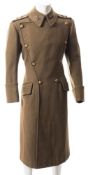 A WWII period Royal Army Service Corps green woollen overcoat:,