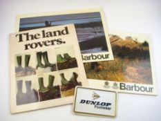 Two Barbour shop display advertising boards,