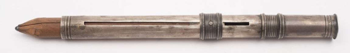 A 19th century white metal 'Old Boney' pencil holder :,