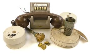 A wall mounted telephone from St Ann's lighthouse: with buttons for 'Principal Keeper' and 'Second