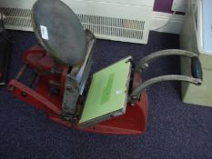 An Adena printing press together with a collection of type and accessories:.