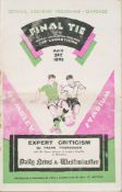 A FA Final Tie programme, Blackburn Rovers vs Huddersfield Town, April 21st 1928:.