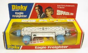Dinky No 360 'Space 1999' Eagle Freighter':, white, blue and red rear and side thrusters,