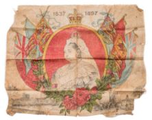 A Victoria Golden jubilee printed handkerchief:,