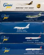 Gemini Jets, five 1/400 scale diecast airliners: includes Boeing 747-400F, , Boeing 747SP,