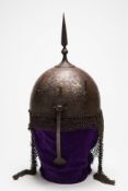 An Indo Persian khula khud (helmet):, of traditional form,