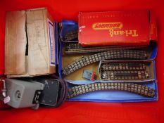 A collection of Hornby Dublo and Tri-ang railway engines, rolling stock, track and accessories:,
