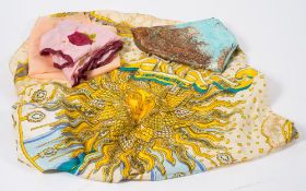 A Hermes 'Carpe Diem' pattern silk scarf by Joachiem Metz (1994):,