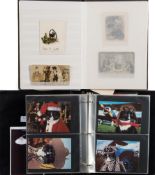 A stock book containing numerous Victorian and Edwardian scraps of cats: including advertising