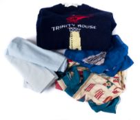 Three Trinity House Issue blue cotton pillow cases,