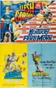 Three British quad film posters:, 'Flesh Gordon/Kentucky Fried Movie',