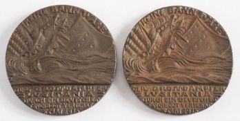 Two early 20th century Lusitania medals after Karl Goetz:.