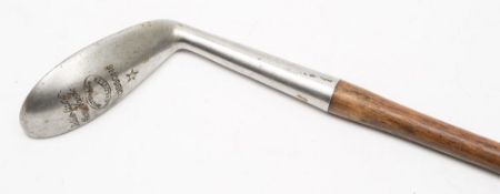 A Gibson Austin Brown forged steel head putter:, on a hickory shaft,