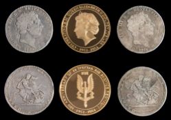 A George III silver crown,