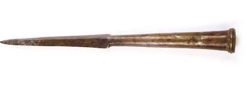 A polished steel Mogul lance point:, 32cm. long.