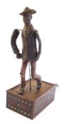 A Lehmann No 690 'Oh My' tinplate clock work dancing figure:, the figure with straw hat,