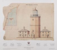 A signed limited edition print of North Foreland Lighthouse:, signed by the last keepers:,