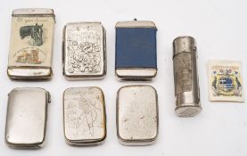 Seven various late 19th/early 20th century vesta cases:,