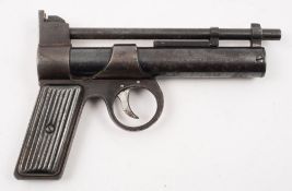 A Webley & Scott 'Junior' .177 cal air pistol:, number J8317, with two piece ribbed metal grips.