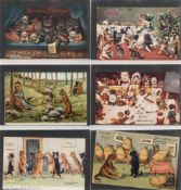 Twelve Louis Wain postcards by assorted publishers: includes 'The Cats Circus', 'Flowers of Japan',