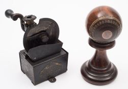 An early 20th century Lawn bowls trophy in the form of a bowl on a pedestal:,
