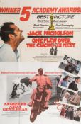A British quad film poster and six lobby cards for 'An Officer & A Gentleman':,