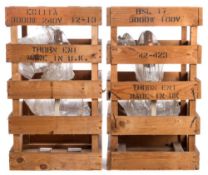 Two 3500w lighthouse bulbs by Thorn EMI in original wooden packing crates:,