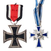 A WWII Iron Cross and a Mutterehrenkreuz:,