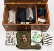 Three Wheatley aluminum fly tins and contents,