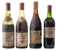 A bottle of David Baille Claret NV: two bottles of Hermitages 1966 Delafreres (low neck),