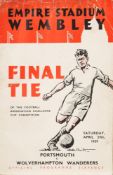 A FA Final Tie programme, Portsmouth v Wolverhampton Wanderers April 29th, 1939:.