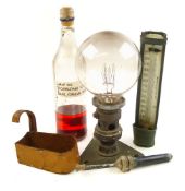 St Catherines Lighthouse, Fowey, Cornwall:, a 5 inch glass bulb in triangular bracket,