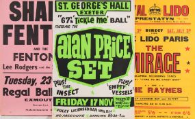 A collection of various concert and record posters:, including 'The Burlington Berties',