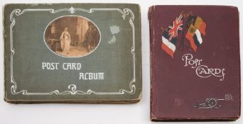 Two early 20th Century postcard albums:, various subjects, GB, topographical, humour, etc.