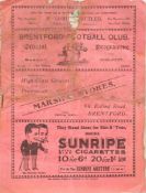 A pre-war Brentford Football Club programme for the match against Exeter City 1926-27 season:.