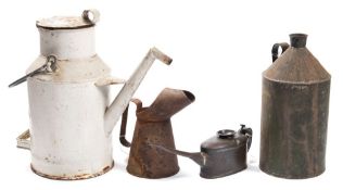 A Victorian white painted oil can from Buddon Ness lighthouse:,