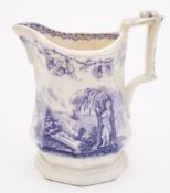 A pottery jug commemorating the Death of Napoleon: of footed octagonal profile,