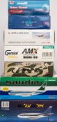 Various makers, seven 1/400 and 1/200 diecast and plastic aircraft:, includes AW-660 Argosy,