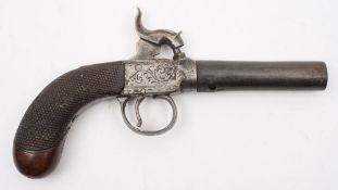 A 19th century 80 bore percussion cap pistol:, unsigned,