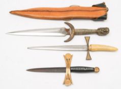 Two early 20th century Masonic daggers of cruciform design,