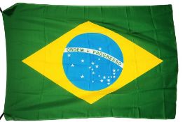 Ayrton Senna- the Brazilian national flag used on the parade lap and podium of the Italian Grand
