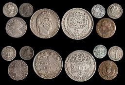 A silver twenty piastres,